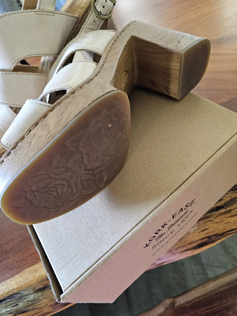 Born Women's Nude Leather Wedge Sandals